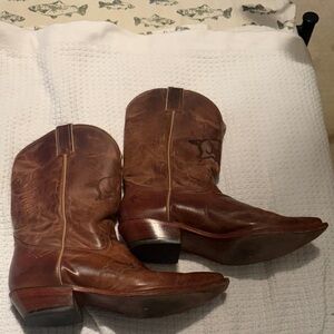 Brown Leather Heeled Boots